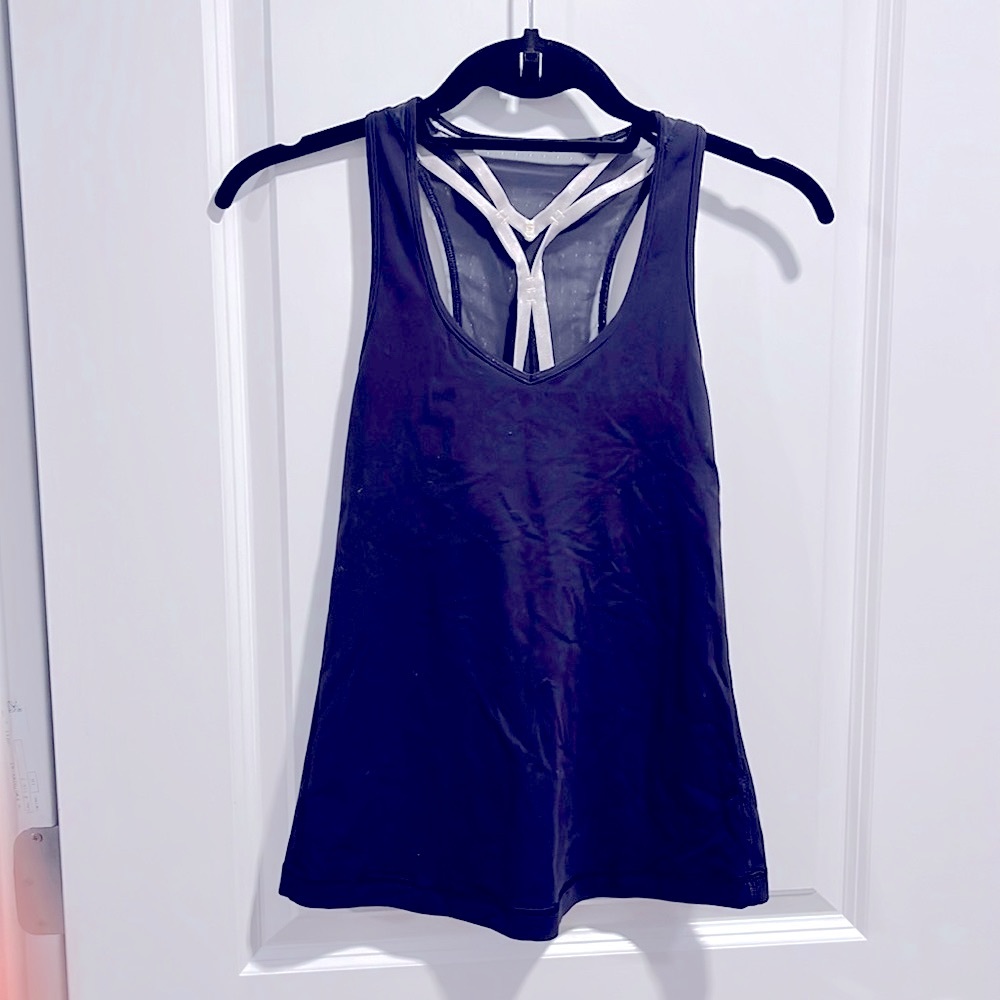 Lululemon dark purple workout top tank with built in bra